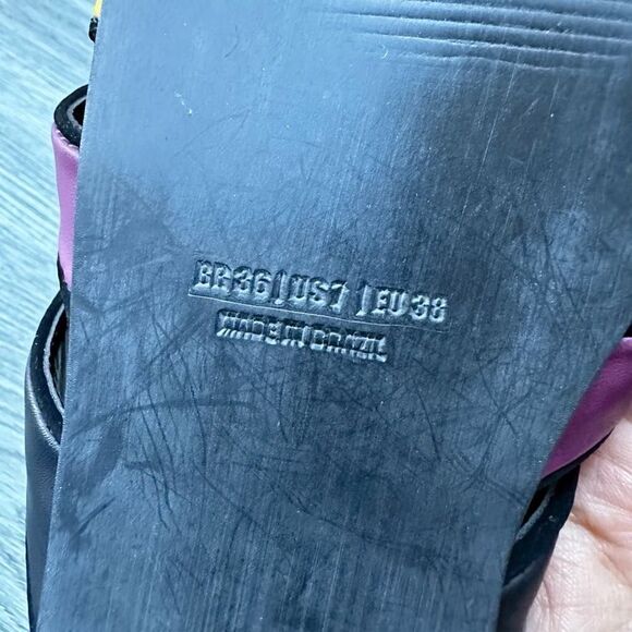 New Farm Rio Colorfully Beaded Black Sandals Mules Size US7/EU38 - Picture 8 of 8